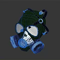 Military Green Gas Mask With Dual Filters As Protective Weapon Gear Equipment