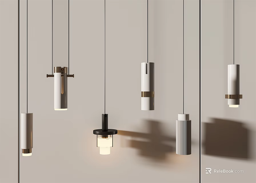 Modern Pendant Lights With Various Designs And Metal Accents For Home Decor 3d model 