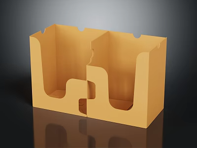 Yellow Divided Storage Organizer Household Item With Multiple Compartments For Desktop Organization 3d model