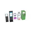 Public Self-service Kiosks in Various Designs with Colorful Exteriors and Functional Touch Screens