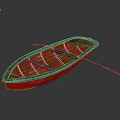 Traditional Wooden Boat As Classic Water Transport With Oars And Handcrafted Design