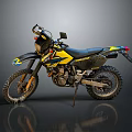 Yellow and Black Off Road Motorcycle With Knobby Tires And Sporty Graphics