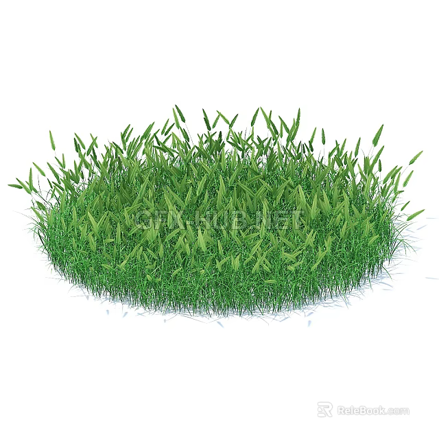 Vibrant Green Grass Patch With Lush Fresh Blades And Natural Texture 3d model