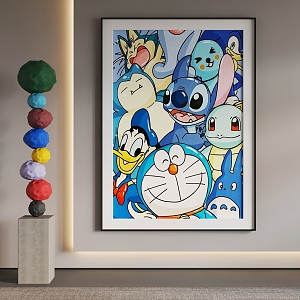 Cartoon Hanging Painting Cartoon Decorative Painting 3d model