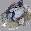 Gardening Piece Stone Slate Stone Pebbles Stone 3d model