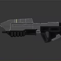 Futuristic Gun With Transparent And Metallic Material Green Indicator Light And Sleek Design