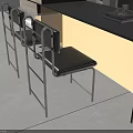 Modern Black Single Chair With Metal Frame And Leather Seat In Interior