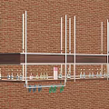 Wine Cabinet With Metal Shelves On Red Brick Wall Displaying Wine Bottles