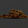 Natural Organic Dried Orange Brown Plant Pile Stacked On Gray Background
