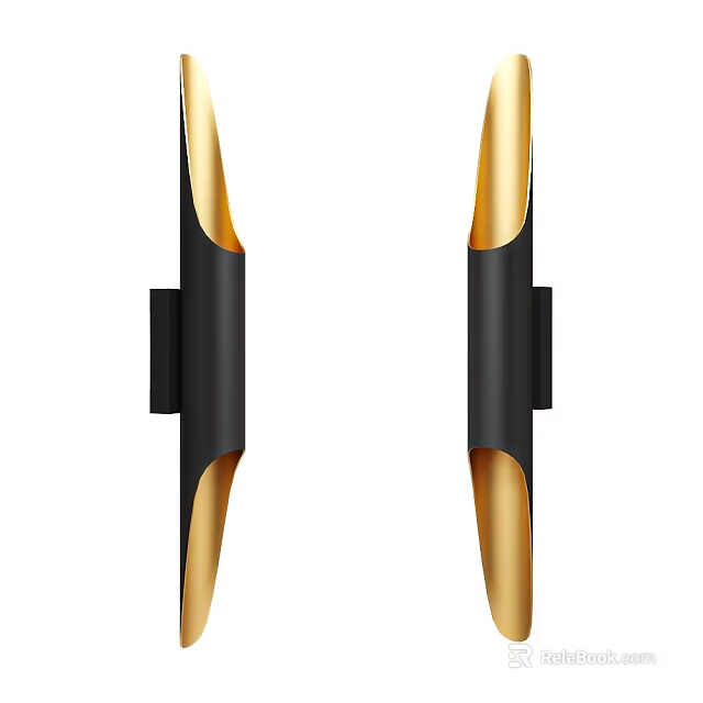 Modern Black And Gold Wall Sconces With Sleek Minimalist Design For Home Decor 3d model 