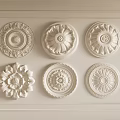 Gypsum lamp panel carved lamp panel chandelier base round lamp panel gypsum component 3d model