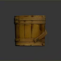 Vintage Wooden Bucket With Round Top And Sturdy Handle For Household Use