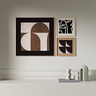 Modern Retro Middle Ancient Simple Abstract Light Luxury Decorative Painting 3d model