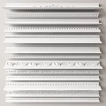 Assorted Crown Molding Styles Featuring Intricate Patterns for Home Interior Design 3d model