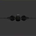 Futuristic Starfighter Spaceship With Orange Black Body Multiple Engines And Sleek Wings
