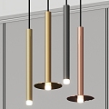 Modern chandelier brass gold chandelier tube copper 3d model