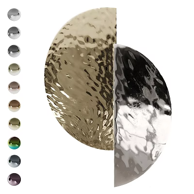 Round Wall Decor with Wavy Texture and Silver Gold Color Options 3d model