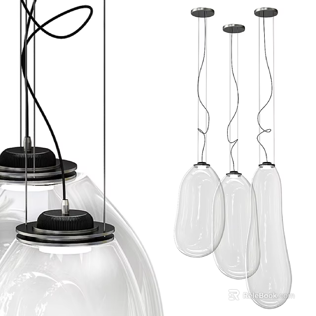 Modern Glass Pendant Lights With Unique Shapes And Hanging Design Features 3d model 