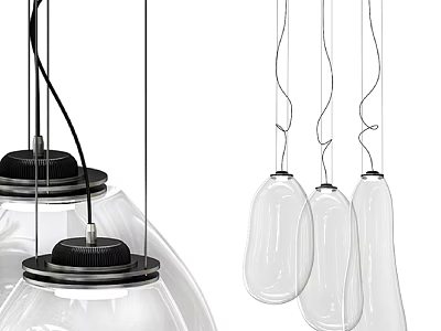 Modern Glass Pendant Lights With Unique Shapes And Hanging Design Features 3d model