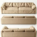 Modern Beige Sofa Set With Plush Cushions And Stylish Armrest Design
