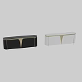 Elegant Modern Entryway Cabinet Sideboard With Black Finish And Gold Accents
