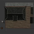 Traditional Chinese Ancient Architecture With Curved Eaves Black Tile Roof Wooden Balcony And Red Lanterns