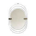 Modern Oval Mirror With Layered Circular Frames And Decorative Metal Accents 3d model