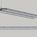 Modern Double Linear Chandeliers With Sleek Metal Frame And Soft Lighting