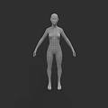 Woman 3D Wireframe Model Standing On Black Background With Grid Structure 3d model