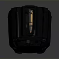 Black Tactical Explosive Weapon With Circular Base And Glowing Top Structure 3d model