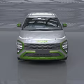 Modern Silver Compact Car With Green Accents Streamlined Design And Alloy Wheels 3d model
