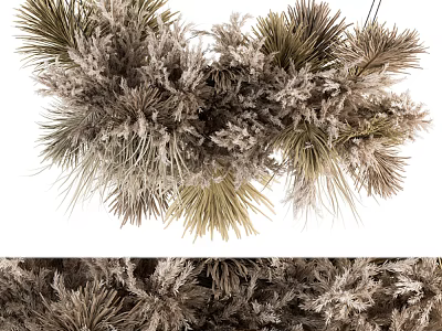 Natural Dried Pine Needles And Ferns Floral Vase Arrangement With Earthy Tones 3d model