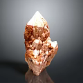 Natural Wooden Stone Specimen With Crystal Formation And Brown White Texture