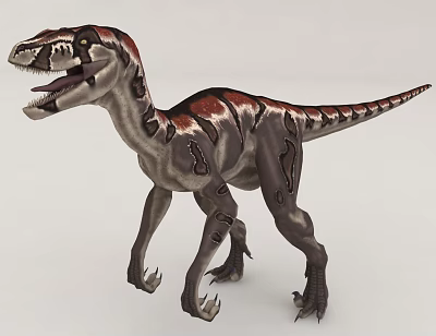 Realistic 3D Model Of A Ferocious Dinosaur With Open Mouth 3d model