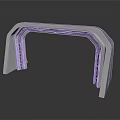 Durable Industrial Metal Arched Frame Structure With Textured Surface And Supports