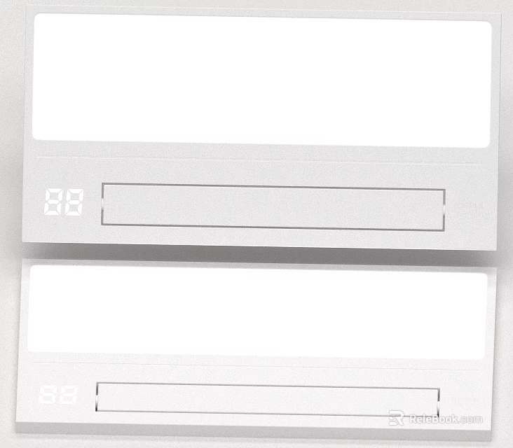 Modern White Ceiling Light With Digital Display And Sleek Control Panel 3d model