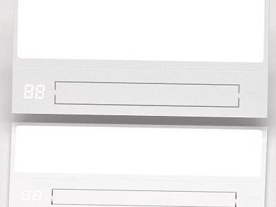 Modern White Ceiling Light With Digital Display And Sleek Control Panel 3d model