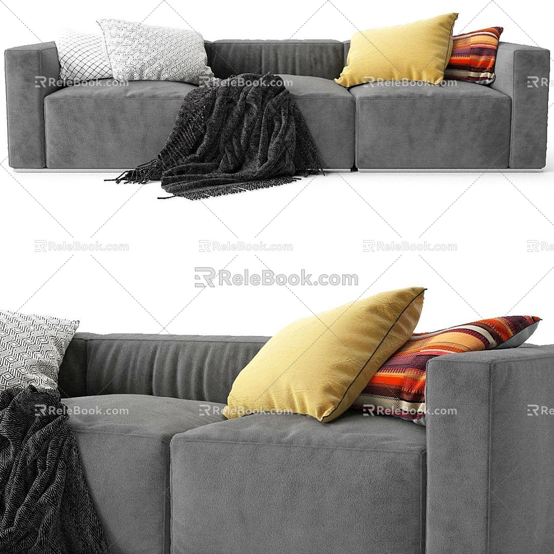 Modern Multi-Person Sofa Sofa Two-Person Sofa Casual Sofa Living Room Sofa Leather Sofa Corner Sofa 3d model