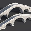 Elegant Traditional Stone Arch Landscape Bridge With Staircase And Railings