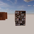 White Open Shelf Bookcase Filled With Books In Spacious Bright Room 3d model