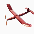 Red Model Airplane Toy With Wing Propeller Tail And Simple Structure 3d model