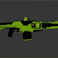 Green Modern Tactical Weapon with Scope Grip and Structural Design 3d model