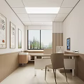 Modern Hospital Outpatient Clinic Waiting Area With Medical Reception Desk And Seats