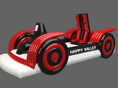 Happy Valley Red And Black Racing Car Model With White Base And Decorative Design 3d model