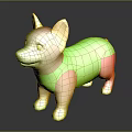 Brown And White Corgi Dog 3D Rendered Model In Standing Pose 3d model
