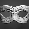 Ancient Bronze Mask With Green And Gold Intricate Decorative Patterns