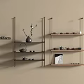 New Chinese Style Storage Rack New Chinese Style Storage Rack Tea Set 3d model