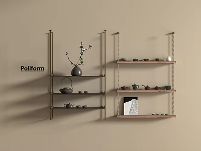 New Chinese Style Storage Rack New Chinese Style Storage Rack Tea Set 3d model