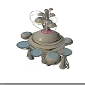 Futuristic Architecture Design With Central Tower And Multi tiered Circular Platforms