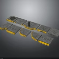 Gray And Yellow Floor Tiles With Irregular Spliced Pattern Design Layout